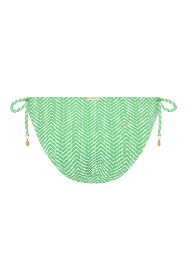 Chevron Tie Side Bikini Bottoms, Alternate, color, GREEN
