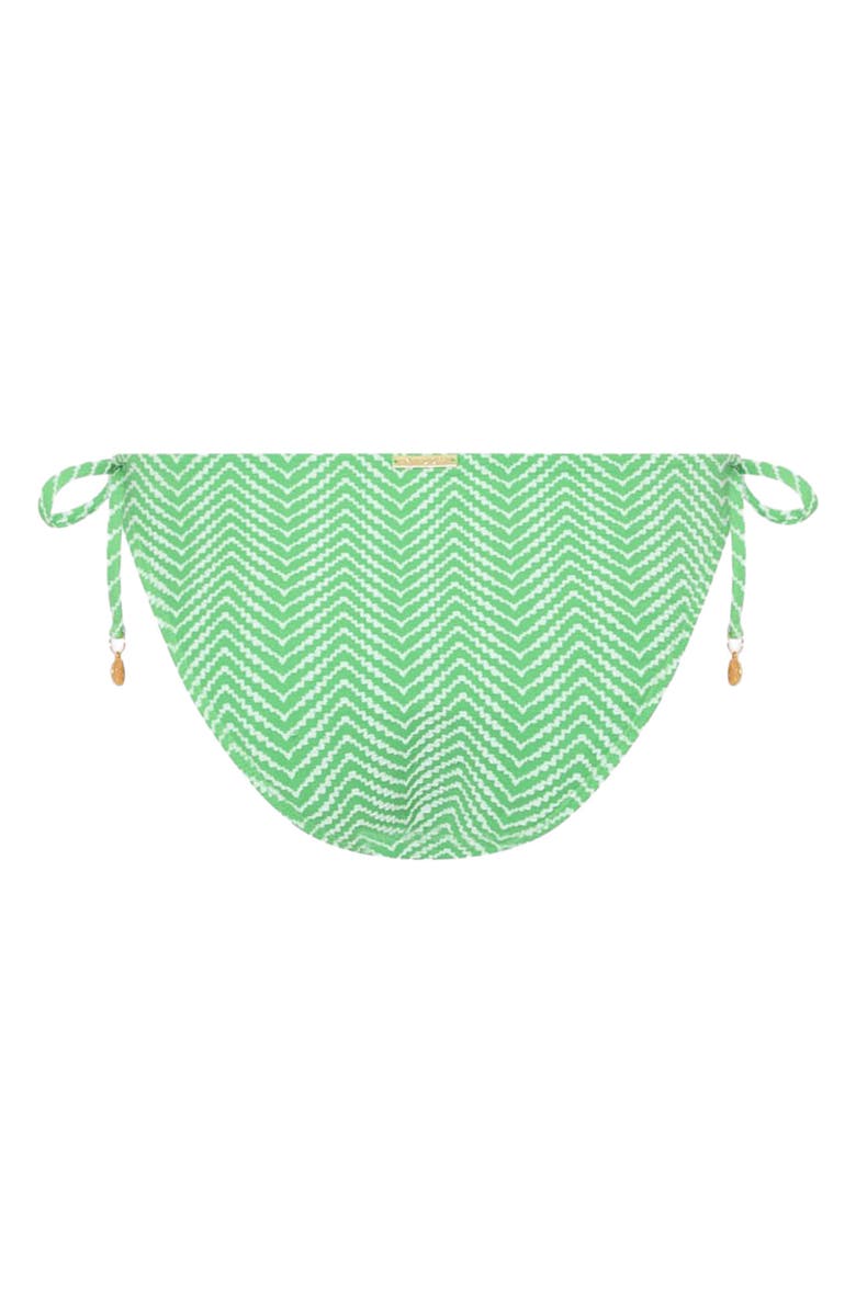 Milly Chevron Tie Side Bikini Bottoms, Alternate, color, Green