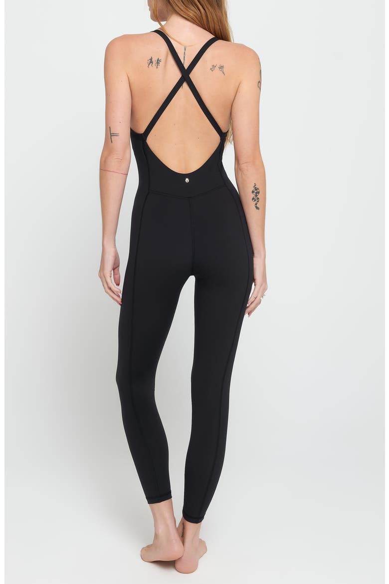 Margot Crossover Strap Bodysuit, Alternate, color, BLACK
