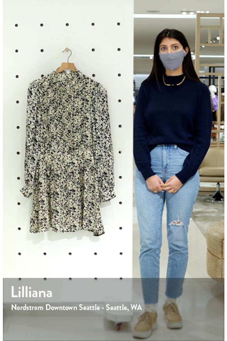 Pintuck Mock Neck Long Sleeve Minidress video