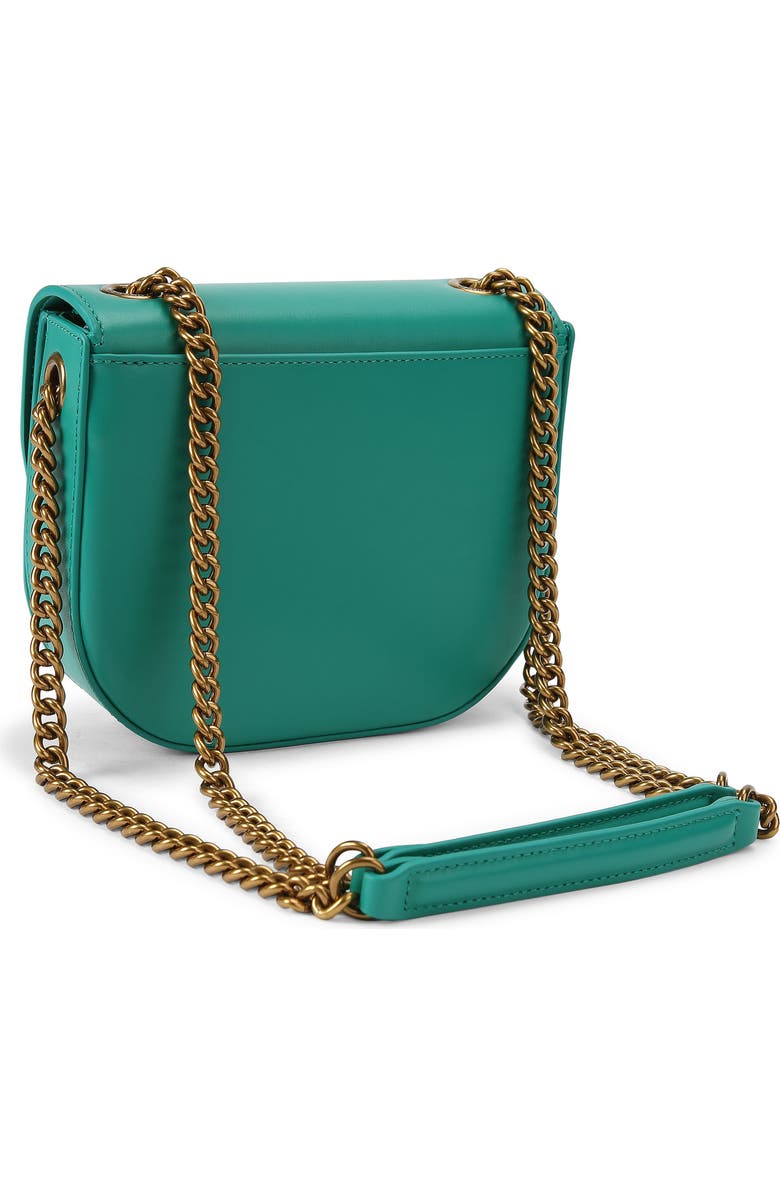 Kurt Geiger London Chelsea Leather Saddle Bag, Alternate, color, Open Green