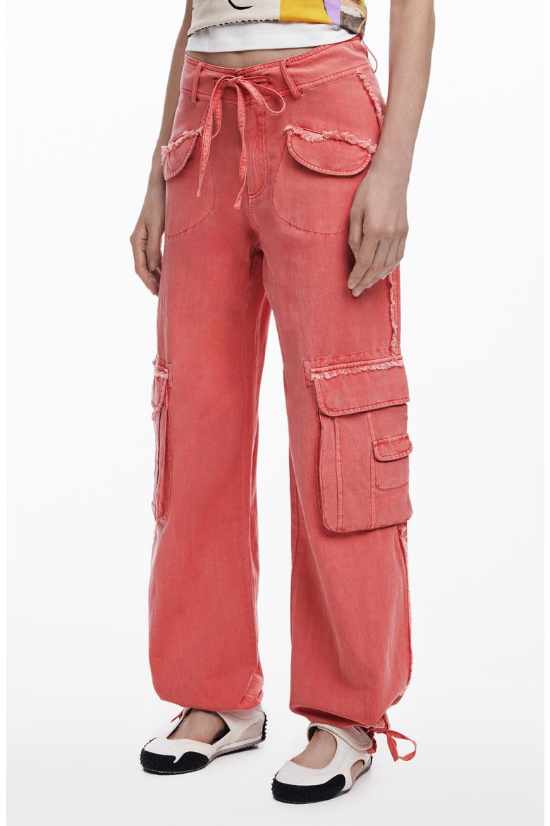 Fluid Cotton Blend Cargo Pants, Main, color, PINK