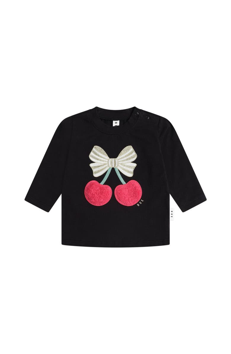 Huxbaby Cherry Rib Tee, Main, color, Black