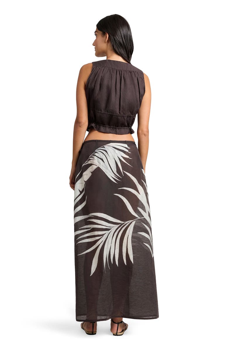 Onia Air Linen Tie Front Top, Alternate, color, Espresso