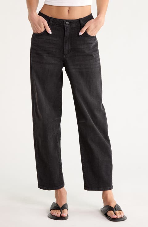Relaxed Ankle Barrel Leg Jeans