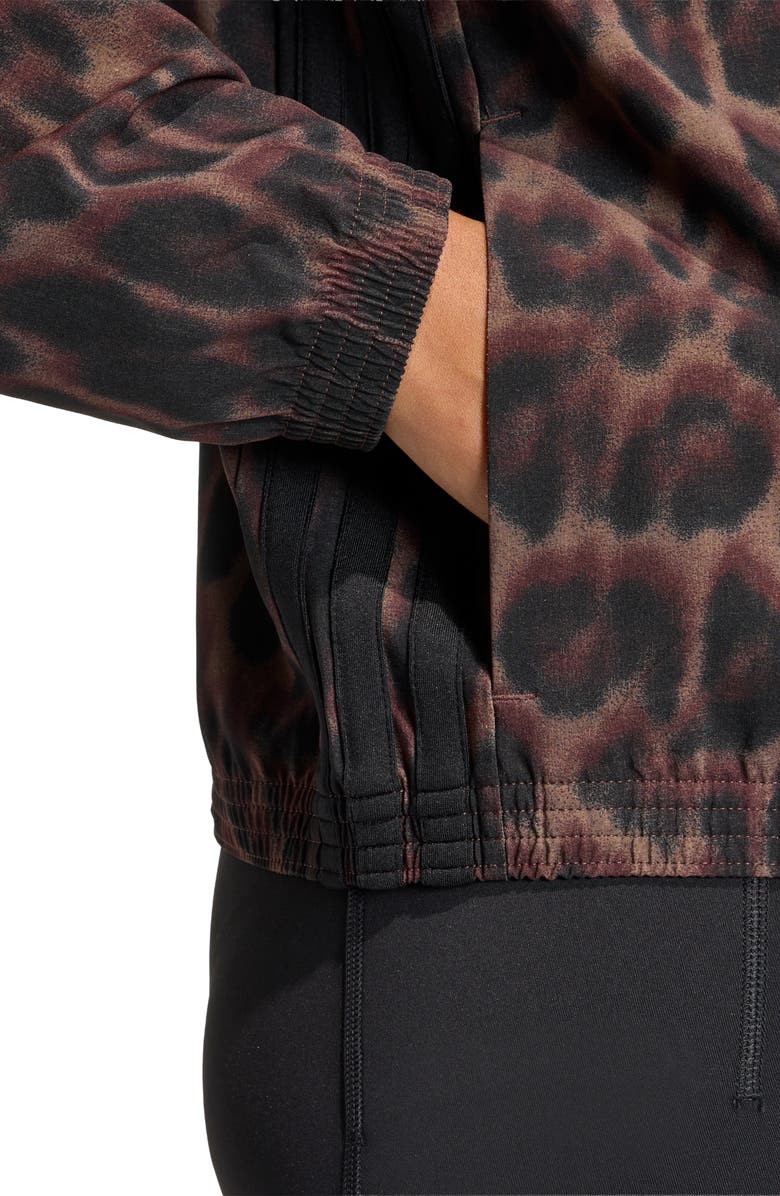 adidas 3-Stripes All-Over Print Jacket, Alternate, color, Earth Strata/ Black