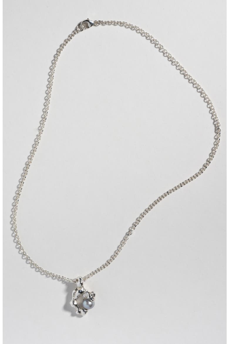 Fellini Cultured Pearl Pendant Necklace, Alternate, color, SILVER