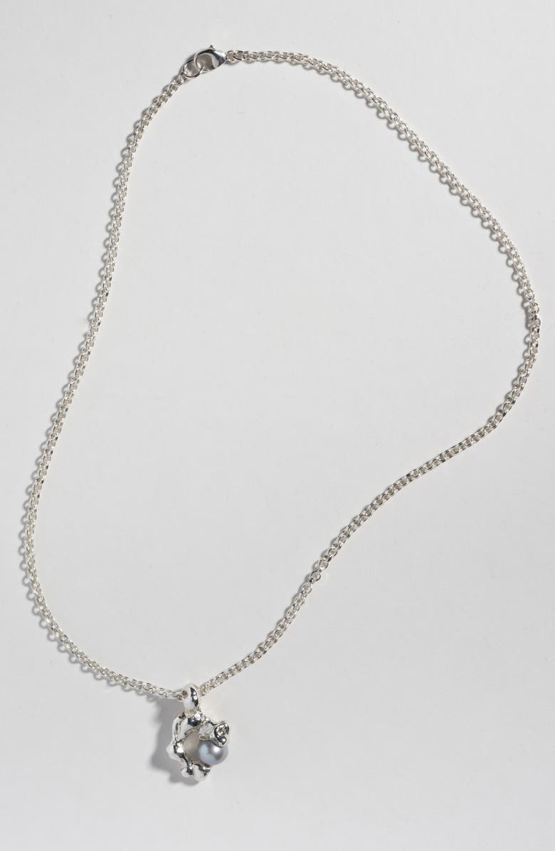 FARIS Fellini Cultured Pearl Pendant Necklace, Alternate, color, Silver