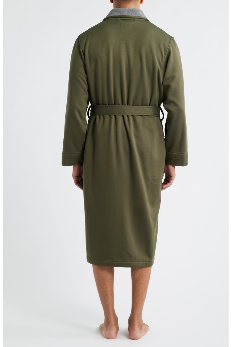 Essential Fleece Lined Robe, Alternate, color, OLIVE NIGHT