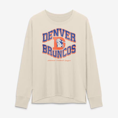 Women's Fanatics Cream Denver Broncos Heritage Legacy Long Sleeve T-Shirt