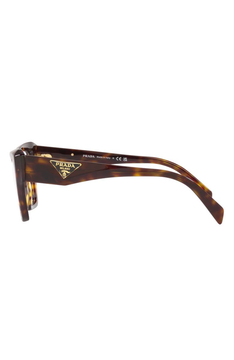 Prada 52mm Square Optical Glasses, Alternate, color, Tortoise
