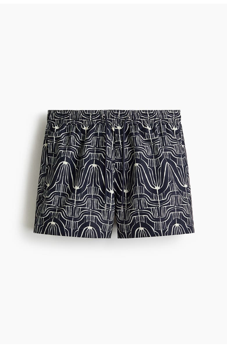 H&M Swim shorts, Alternate, color, Navy Blue/Patterned