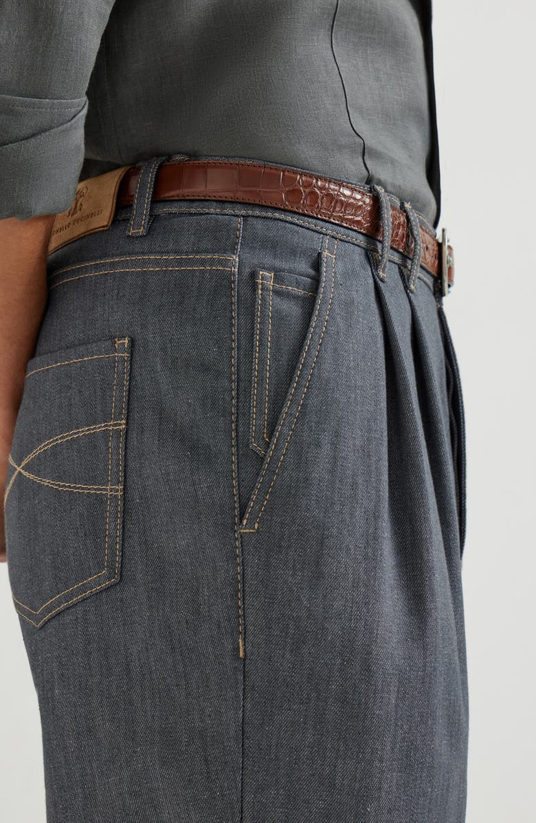 Brunello Cucinelli Comfort denim trousers, Alternate, color, Medium Grey