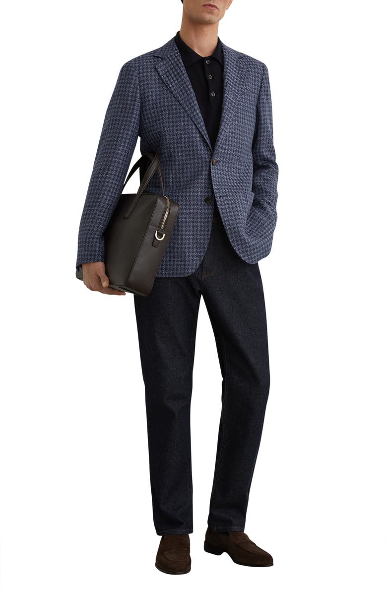Reiss Romana Houndstooth Check Sport Coat, Alternate, color, Navy