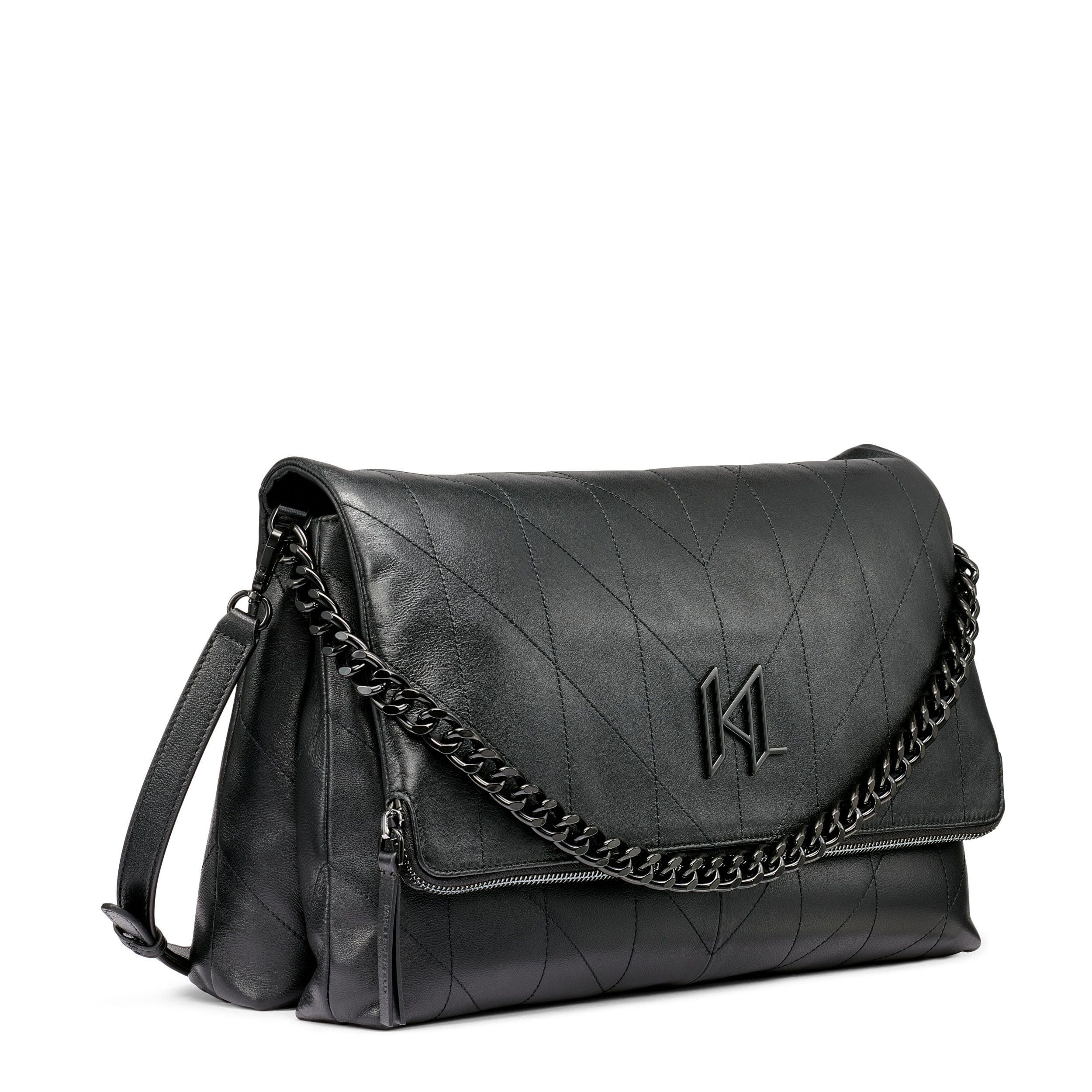 KARL LAGERFELD PARIS Lavande Large Crossbody, Alternate, color, Black