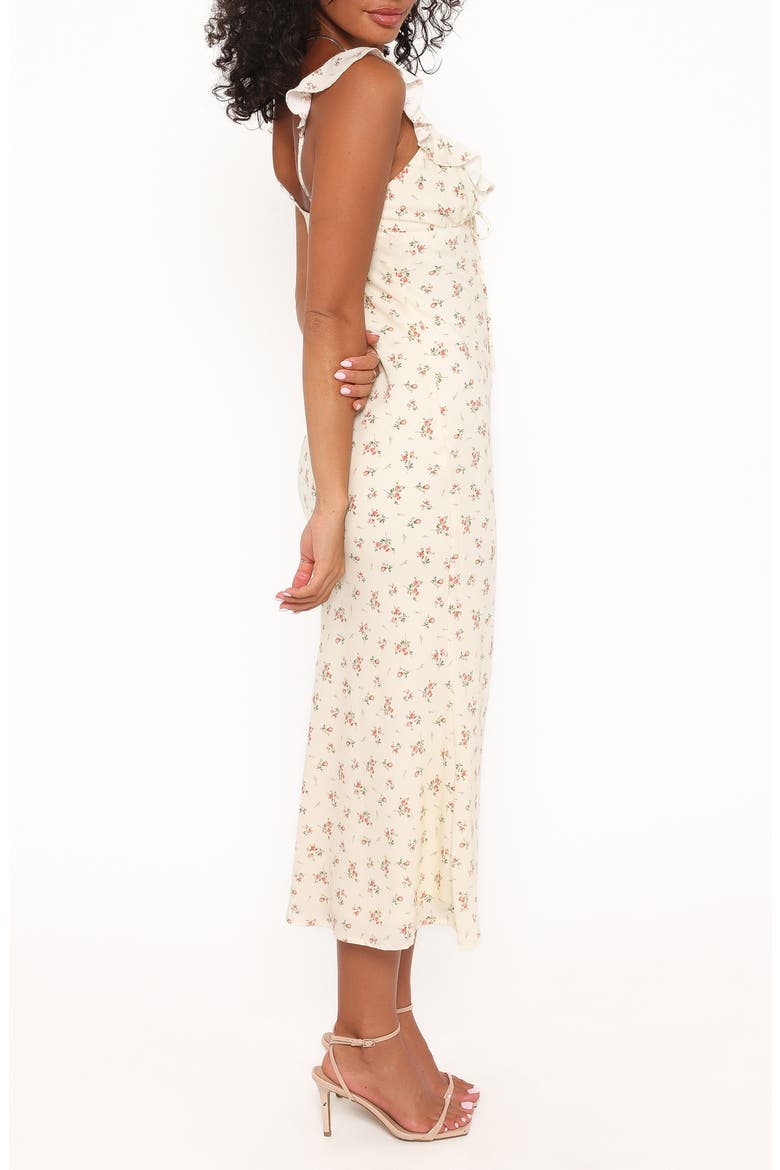 Sansa Ditsy Floral Deep V-Neck Midi Dress, Alternate, color, YELLOW FLORAL