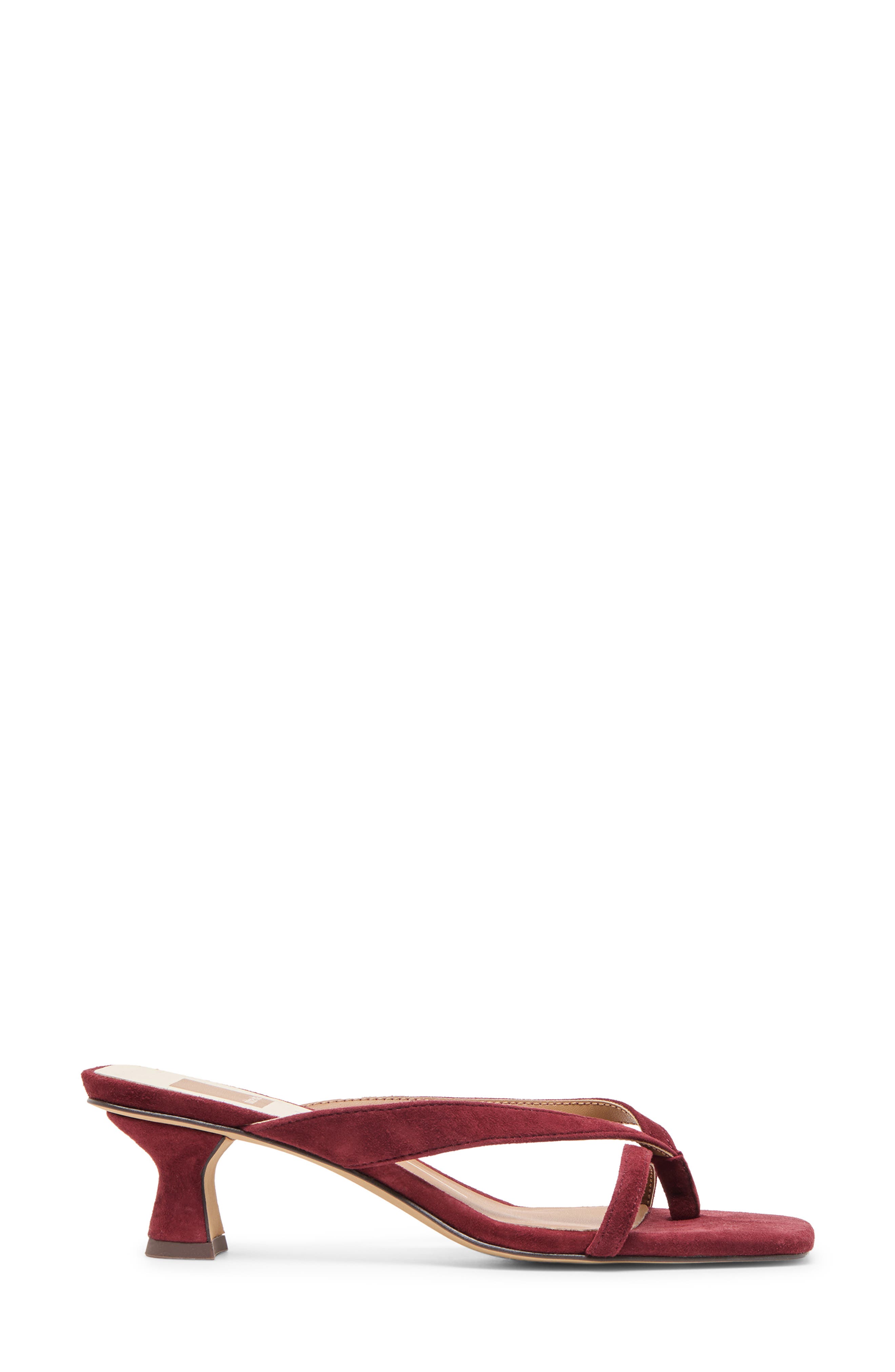 Dolce Vita Brevel Kitten Heel Flip Flop, Alternate, color, Oxblood Suede