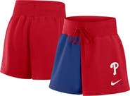 Nike Women's Nike Red/Royal Philadelphia Phillies Color-Block Phoenix Fleece Lounge Shorts