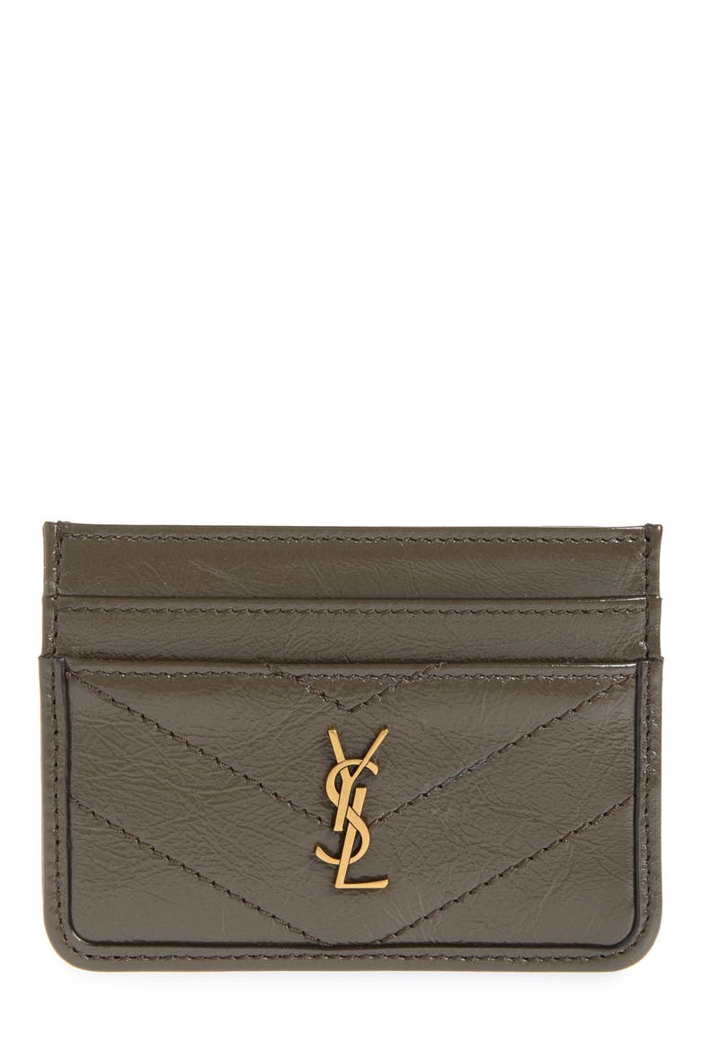 Niki Matelassé Leather Card Case, Main, color, LIGHT MUSK