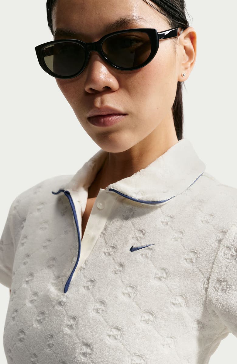Nike NSW Sport Polo Dress, Alternate, color, Sail/ Mystic Navy/ Mystic Navy
