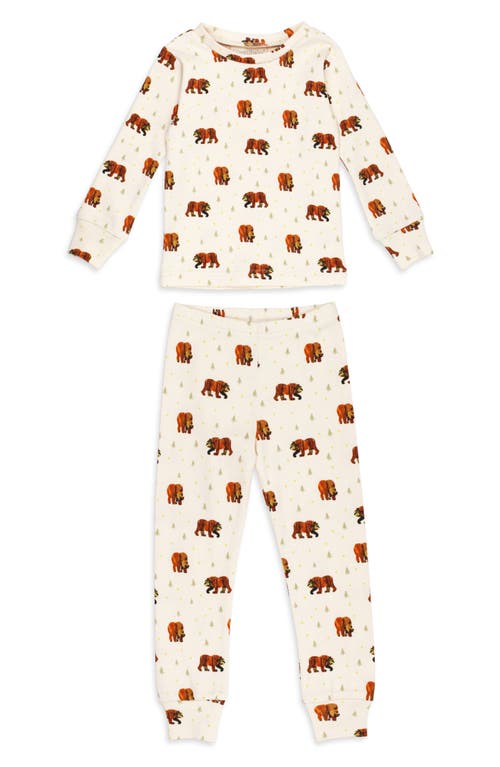 L'Ovedbaby x 'The Very Hungry Caterpillar™' Fitted Organic Cotton Two-Piece Pajamas in Brown Bear 