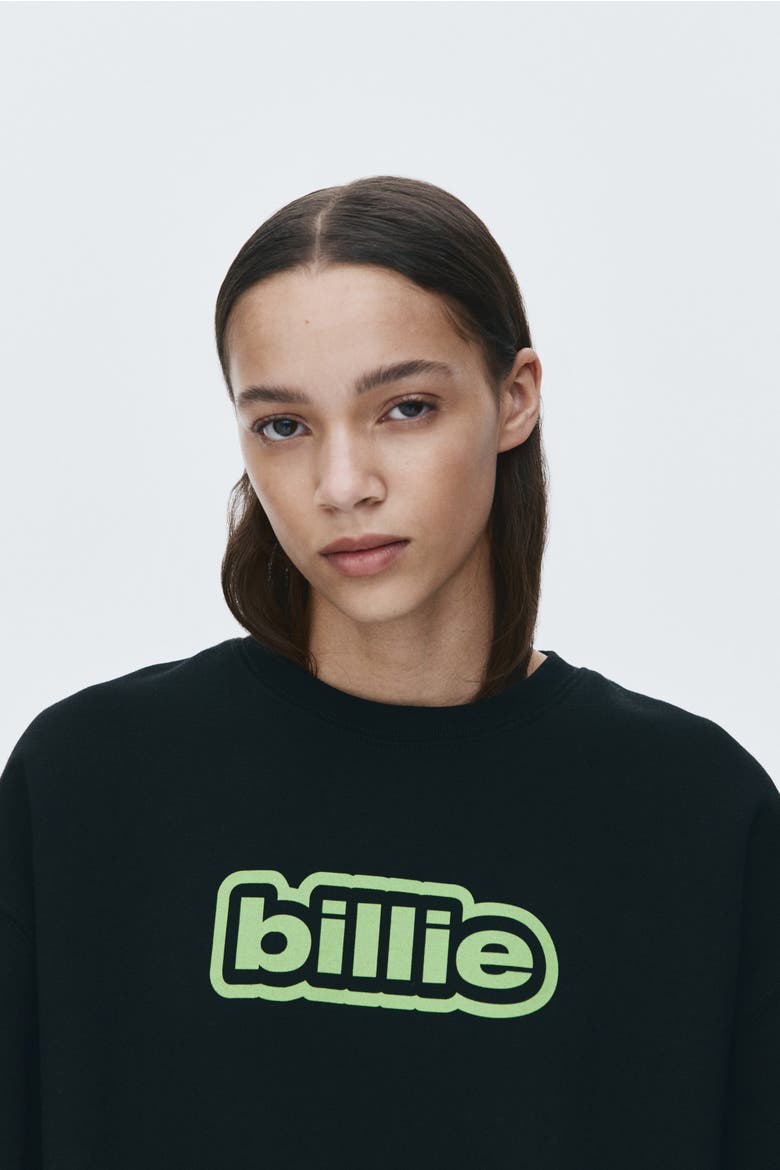Oversized Print-motif Sweatshirt, Alternate, color, Black/Billie Eilish