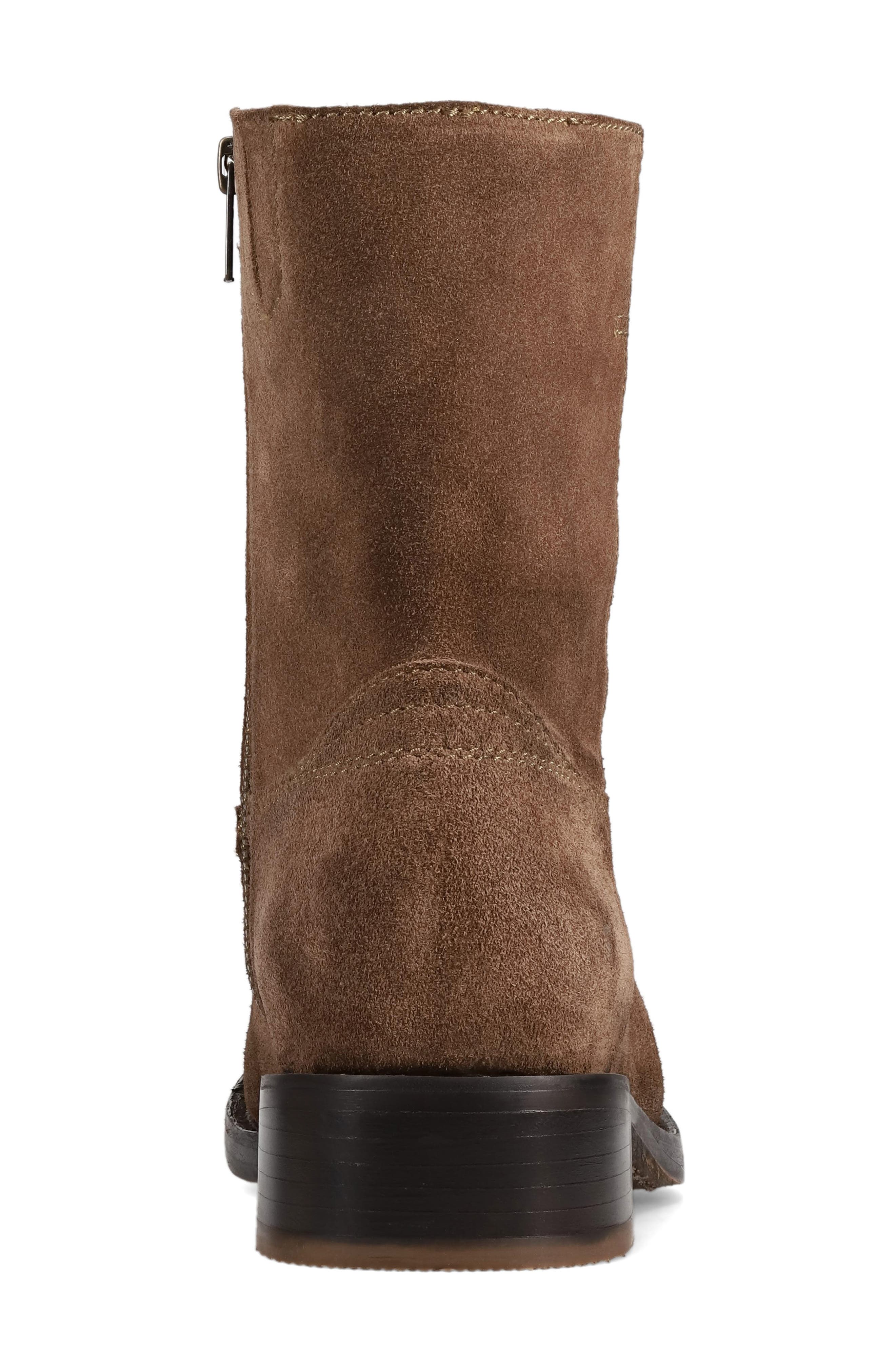 Frye Campus Suede Plain Toe Zip Boot, Alternate, color, Driftwood