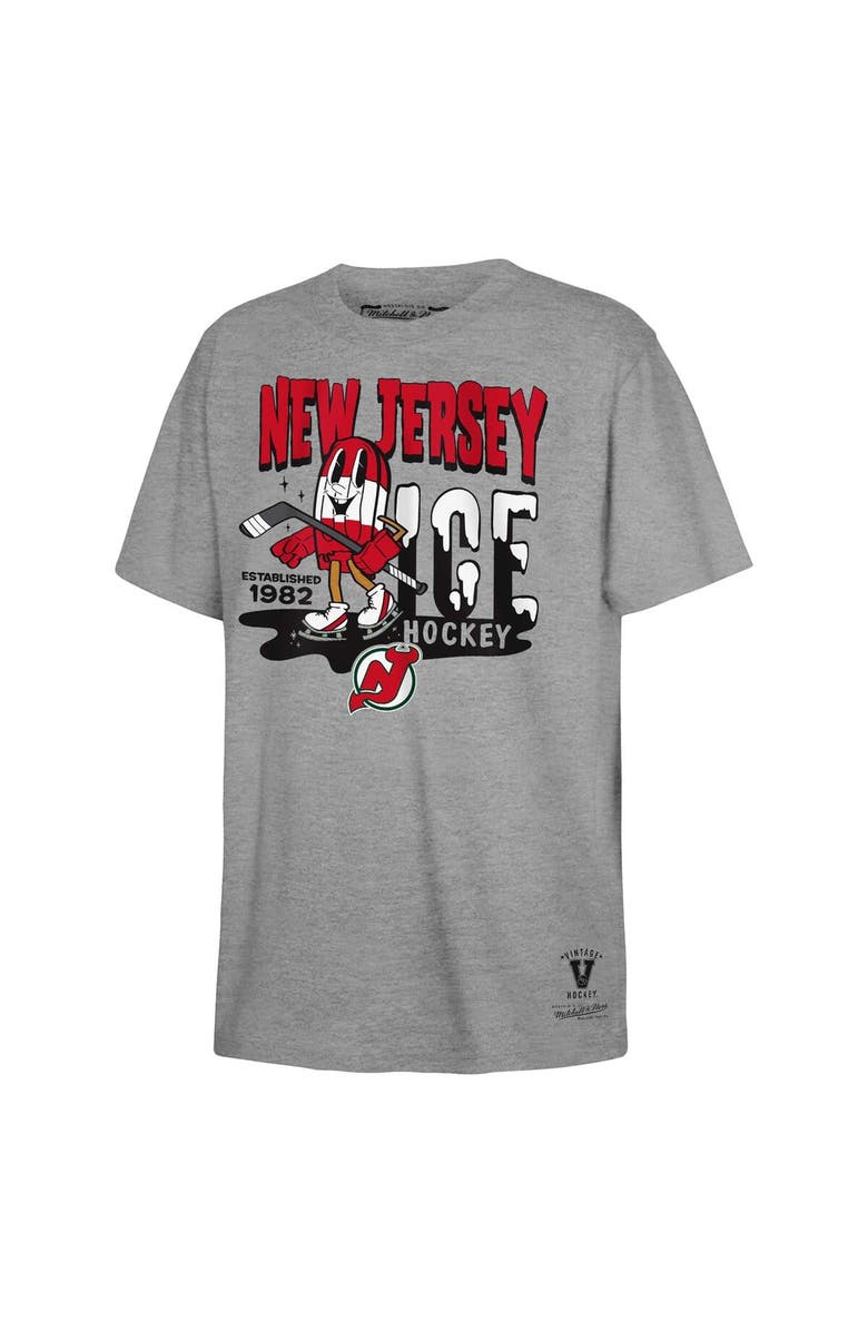 Mitchell & Ness Youth Mitchell & Ness Gray New Jersey Devils Popsicle T-Shirt, Main, color,