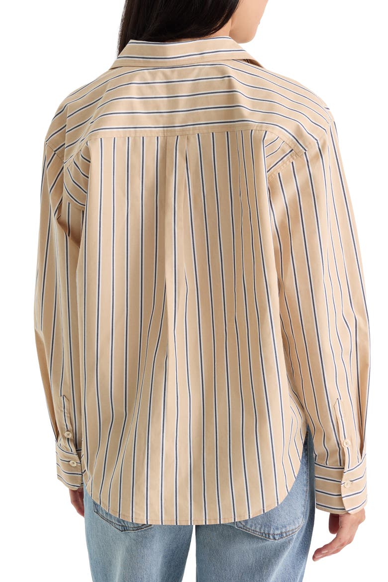 Poplin Easy Striped Cotton Shirt, Alternate, color, DUNE MULTI STRIPE