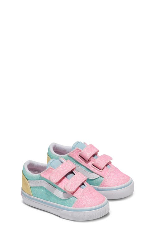 Vans Old Skool Pink/blue/yellow Glitter Sneaker In Multi