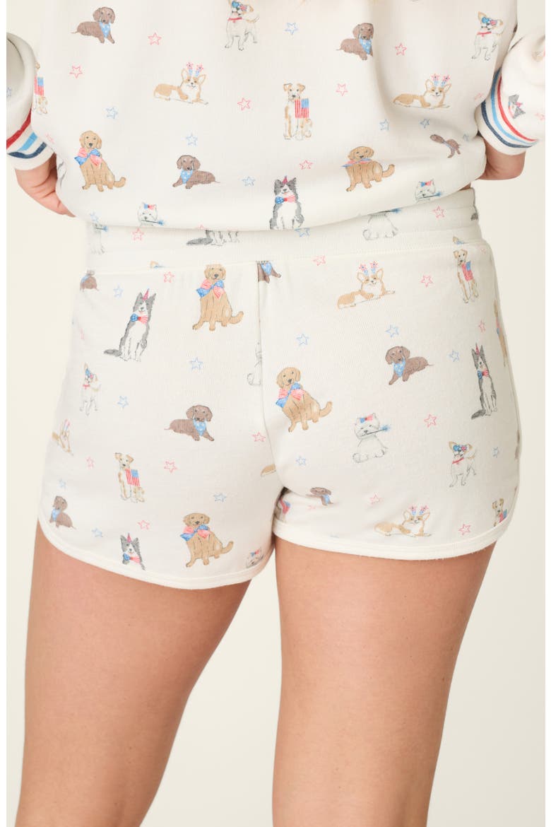 Red, White & Woof Jersey Pajama Shorts, Alternate, color, IVORY