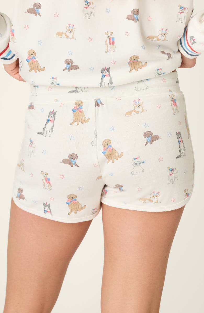 PJ Salvage Red, White & Woof Jersey Pajama Shorts, Alternate, color, Ivory