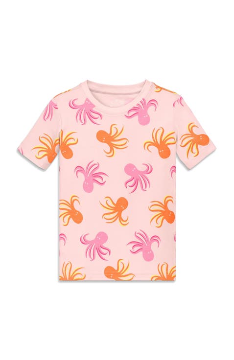 Kids Organic Short Sleeve Pj Top In Seasonal Prints (Toddler, Little Kid, Big Kid)