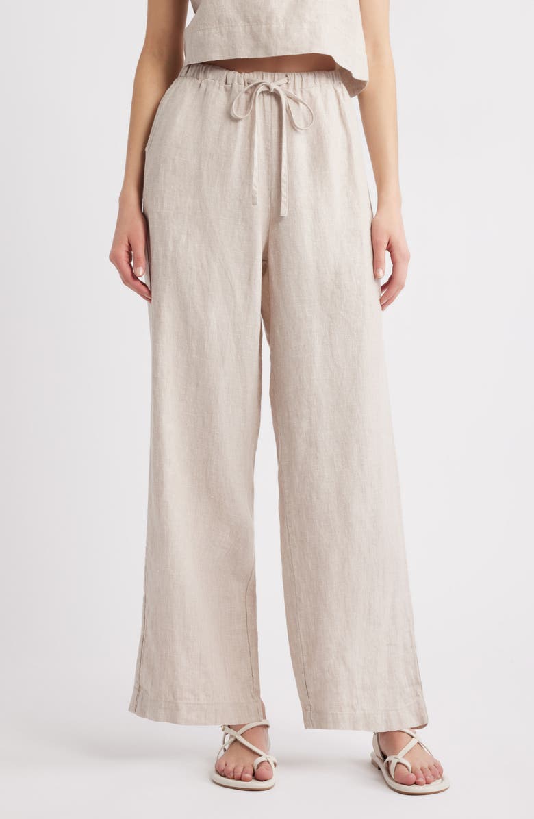 Rails Emmie Linen Drawstring Pants, Main, color, Heathered Flax