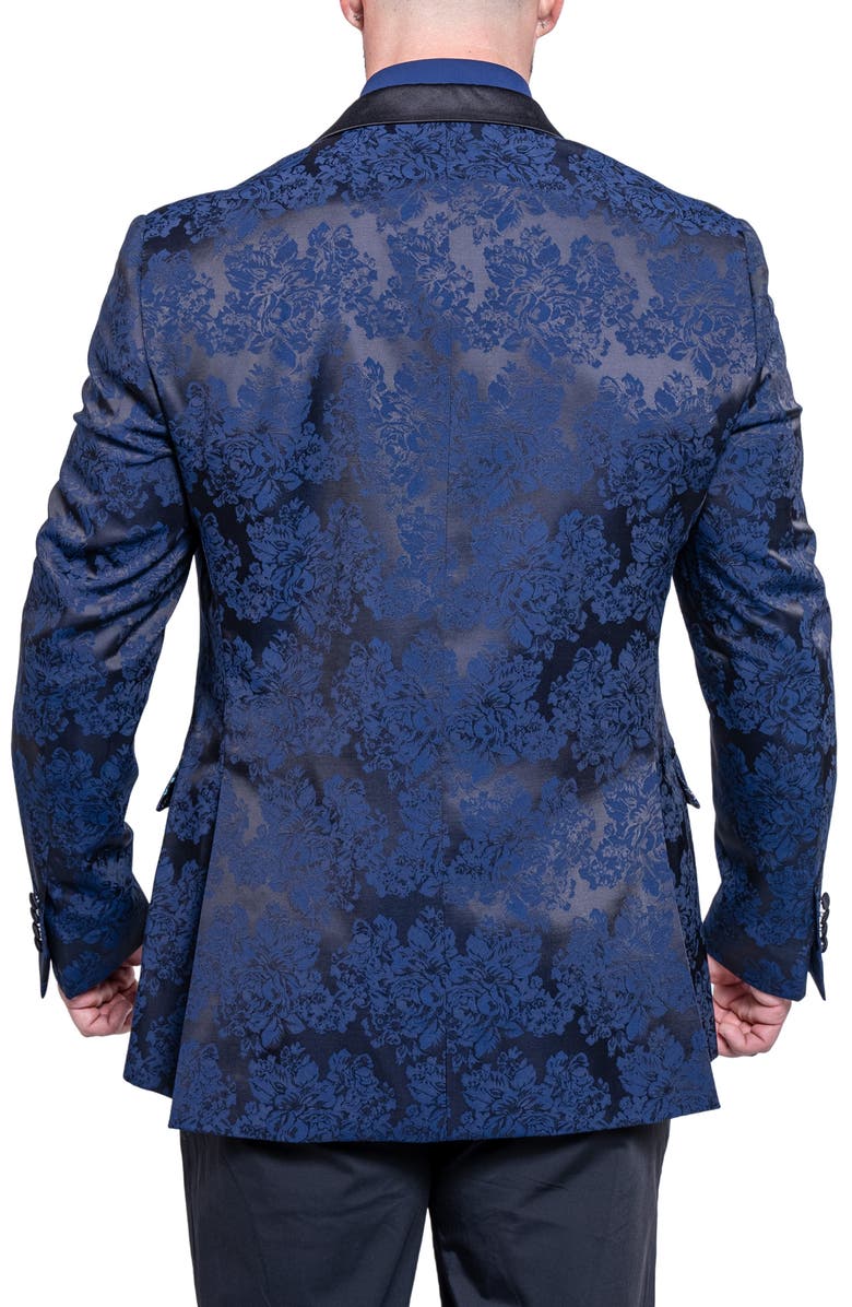 Maceoo Tesla Ascension2169 Blue Floral Jacquard Dinner Jacket, Alternate, color, Blue