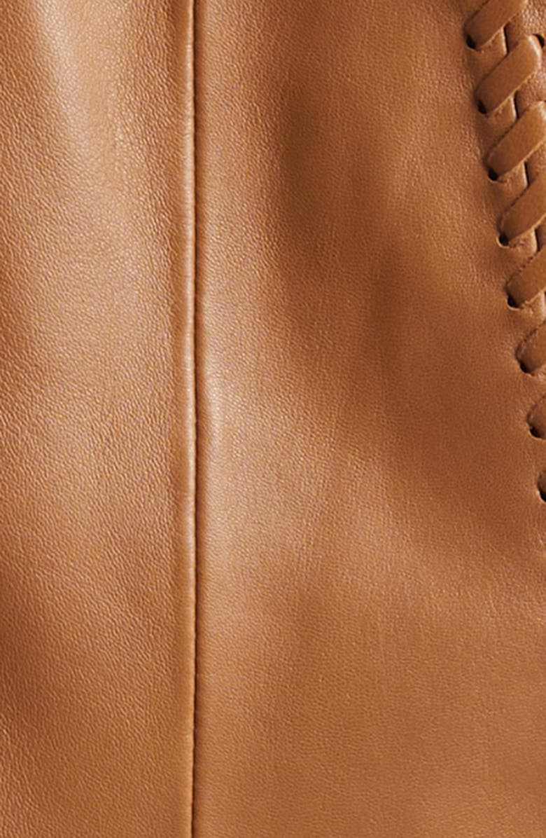 L'AGENCE Dulcie Whipstitch Leather Jacket, Alternate, color, Soft Cognac