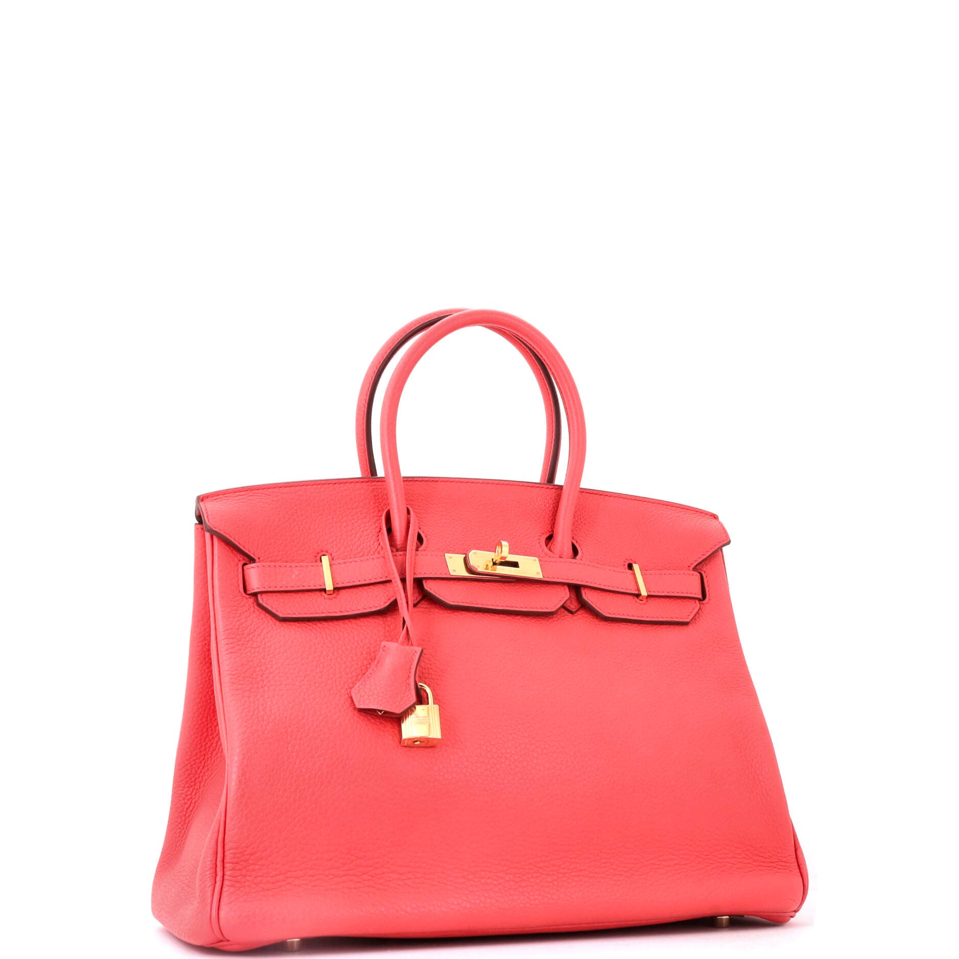 Birkin Handbag Pink Clemence with Gold Hardware 35, Alternate, color, Red