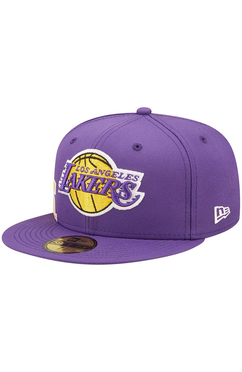 New Era Men's New Era Purple Los Angeles Lakers Side Split 59FIFTY Fitted Hat, Alternate, color, 