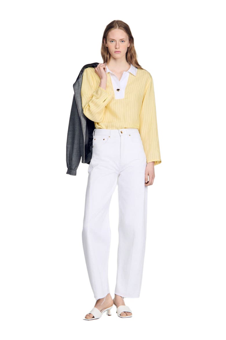 Striped cotton top, Alternate, color, Yellow