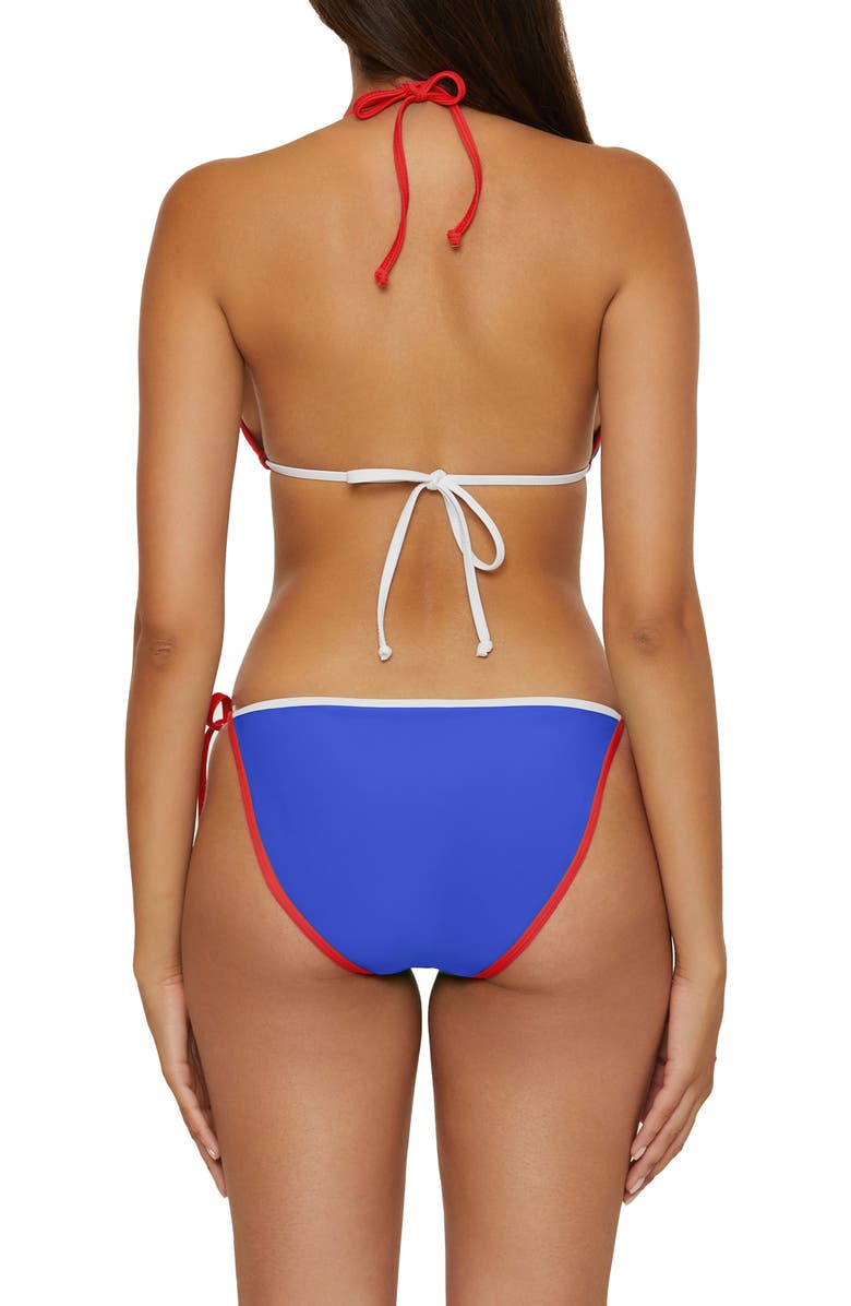 BCA by Rebecca Virtue Block Party Side Tie Bikini Bottoms, Alternate, color, True Blue