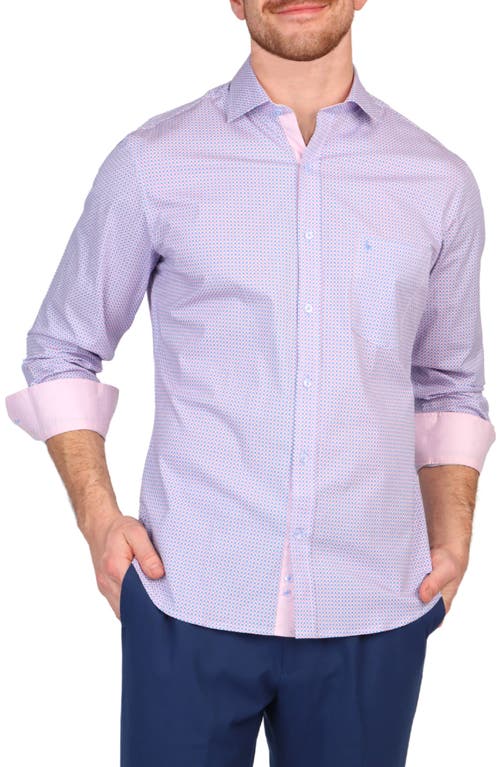 Shop Tailorbyrd Miniretro Cotton Stretch Button Down Shirt In Light Pink