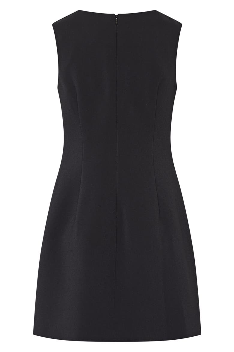 Saylor Camellia Crepe Sheath Dress, Alternate, color, BLACK