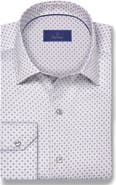 David Donahue Neat Print Cotton Button-Up Shirt
