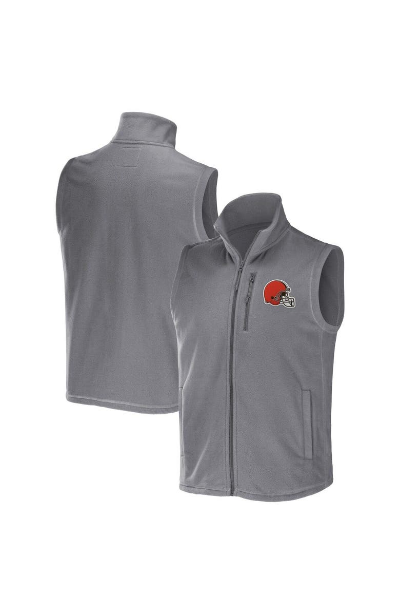 NFL X DARIUS RUCKER Men's NFL x Darius Rucker Collection by Fanatics Gray Cleveland Browns Polar Fleece Full-Zip Vest, Main, color, Gray