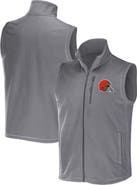 NFL X DARIUS RUCKER Men's NFL x Darius Rucker Collection by Fanatics Gray Cleveland Browns Polar Fleece Full-Zip Vest