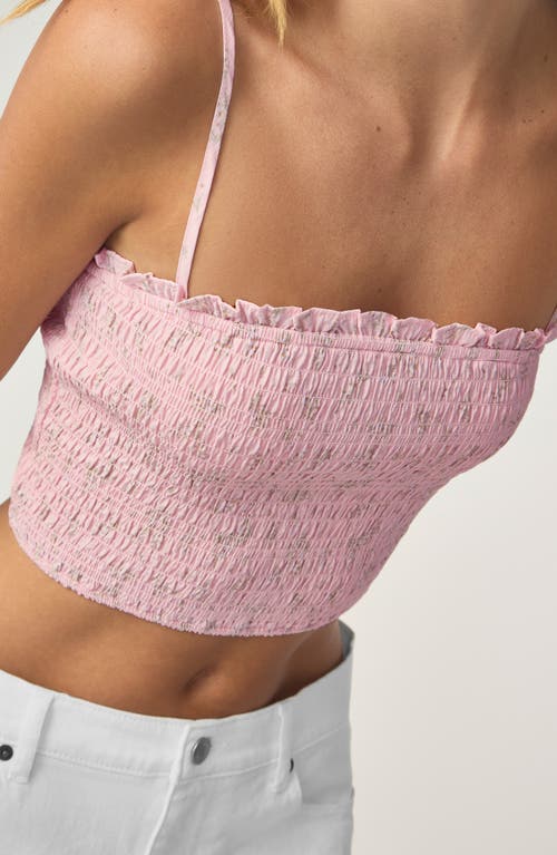 Florence By Mills Smocked Crop Camisole In Pink
