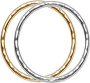 ARGENTO VIVO Set of 2 Oval Hammered Bangles