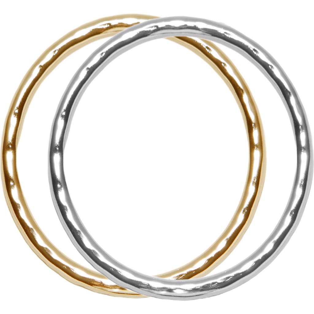 Argento Vivo Set Of 2 Oval Hammered Bangles