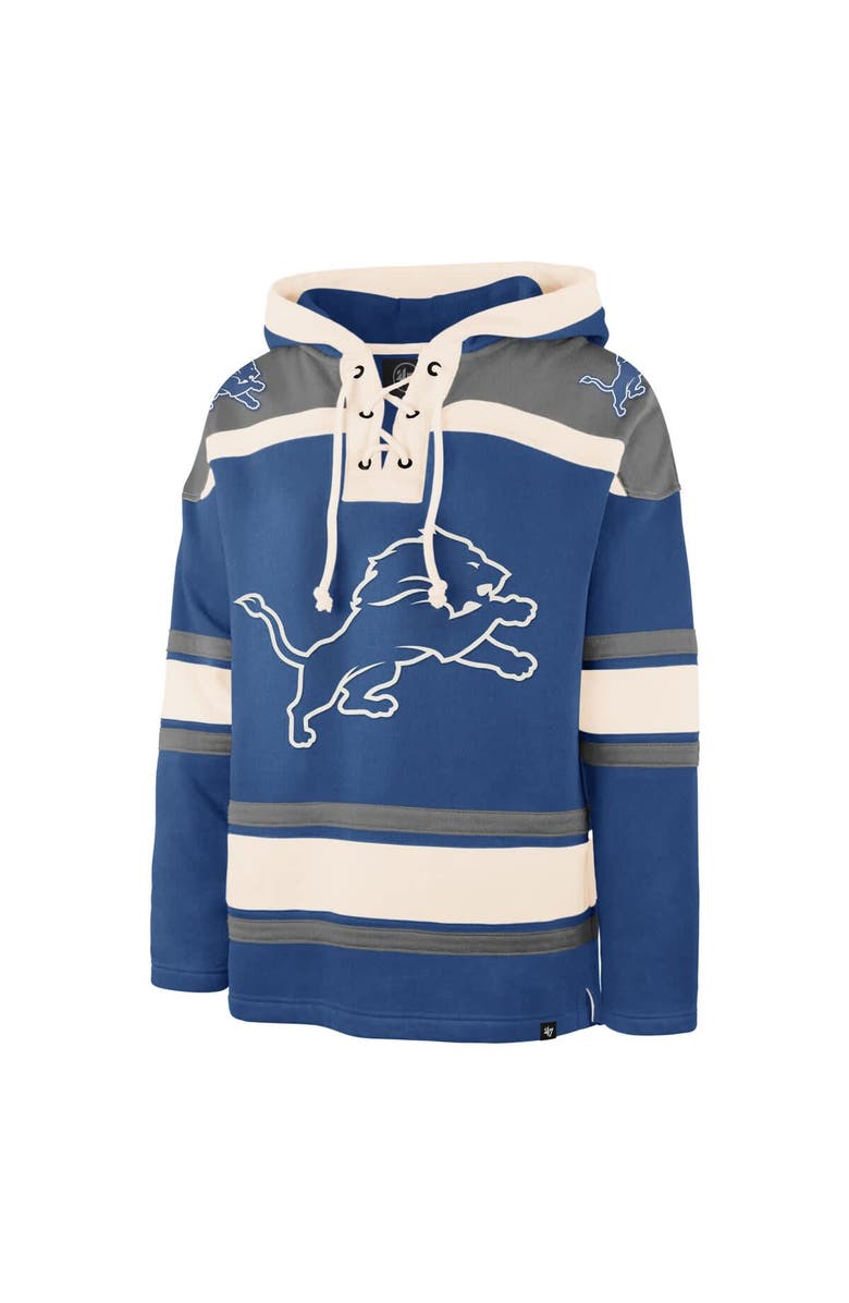 '47 Men's '47  Blue Detroit Lions Superior Lacer Hoodie, Alternate, color, Blue