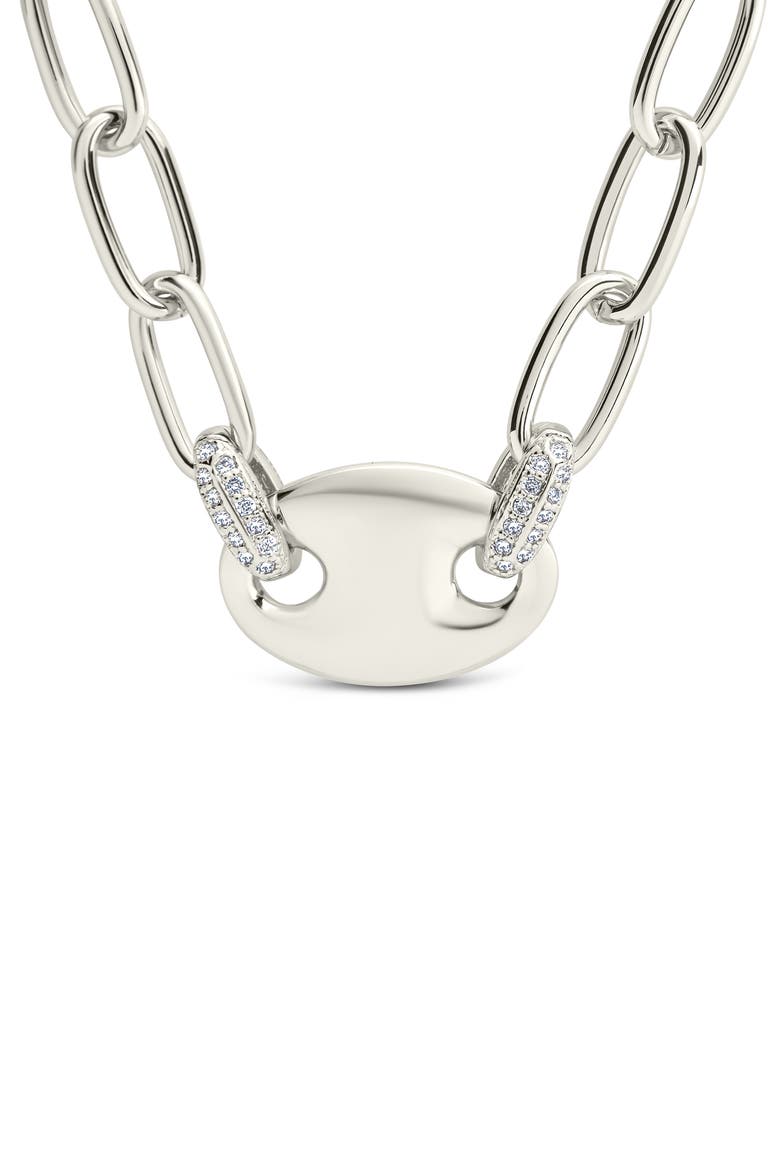 Bliss Anchor Chain Necklace, Main, color, SILVER